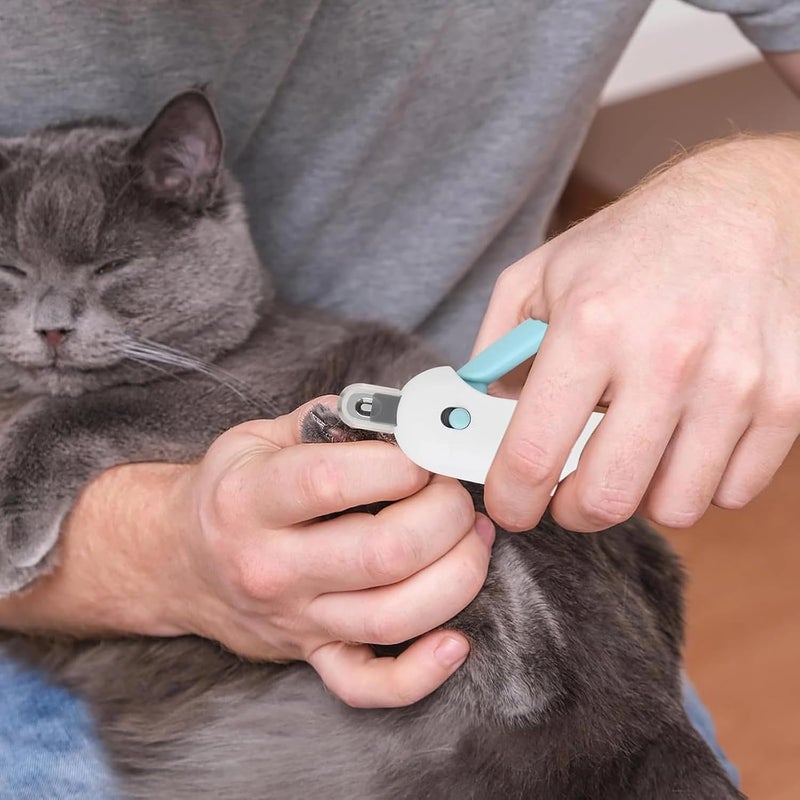 FIAMM Adjustable Cat Nail Clipper to Avoid Excessive Cutting, Cat Nail Trimmer with Nail File, Pet Nail Clippers for Kitten Bunny Guinea Pig Rabbit Ferret (Blue) - Image 2